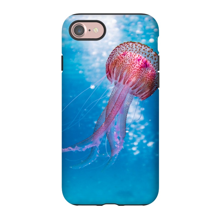 iPhone 7 StrongFit Shallow Focus Photo of Pink and Brown Jellyfish by Winston
