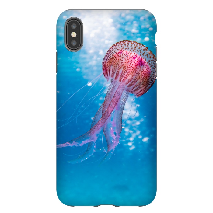 iPhone Xs Max StrongFit Shallow Focus Photo of Pink and Brown Jellyfish by Winston