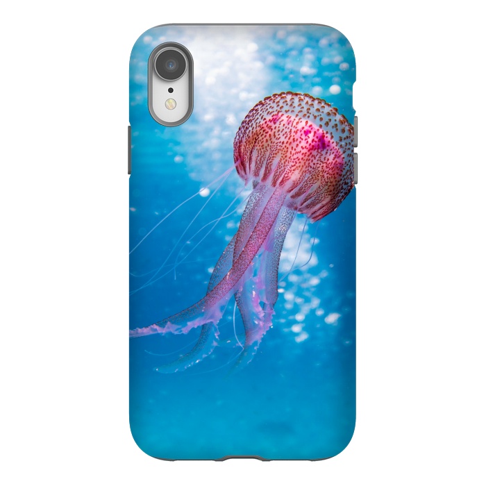 iPhone Xr StrongFit Shallow Focus Photo of Pink and Brown Jellyfish by Winston