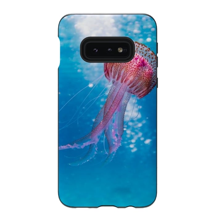 Galaxy S10e StrongFit Shallow Focus Photo of Pink and Brown Jellyfish by Winston
