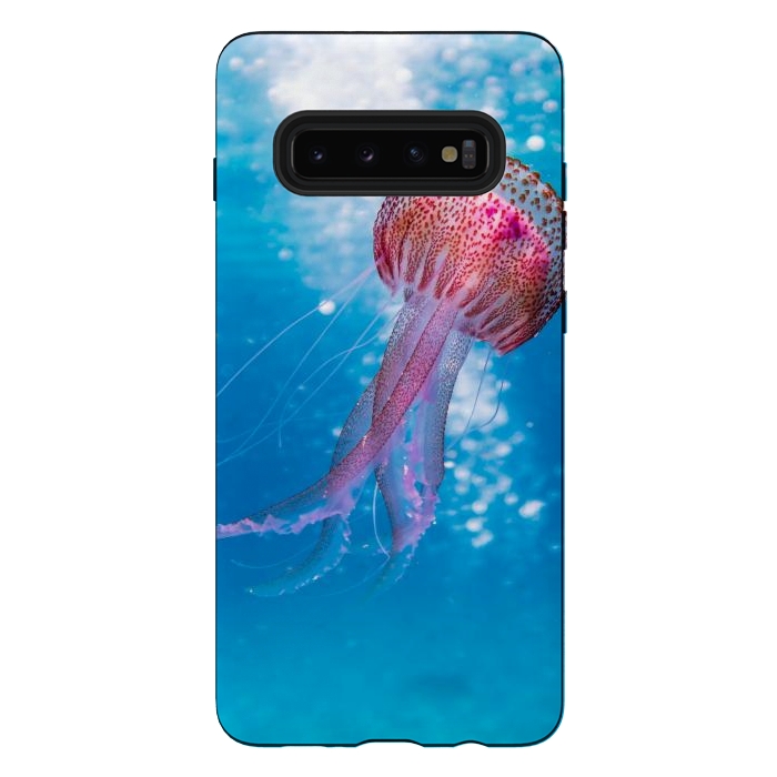 Galaxy S10 plus StrongFit Shallow Focus Photo of Pink and Brown Jellyfish by Winston