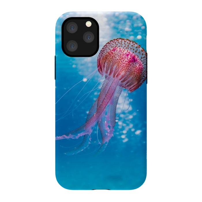 iPhone 11 Pro StrongFit Shallow Focus Photo of Pink and Brown Jellyfish by Winston