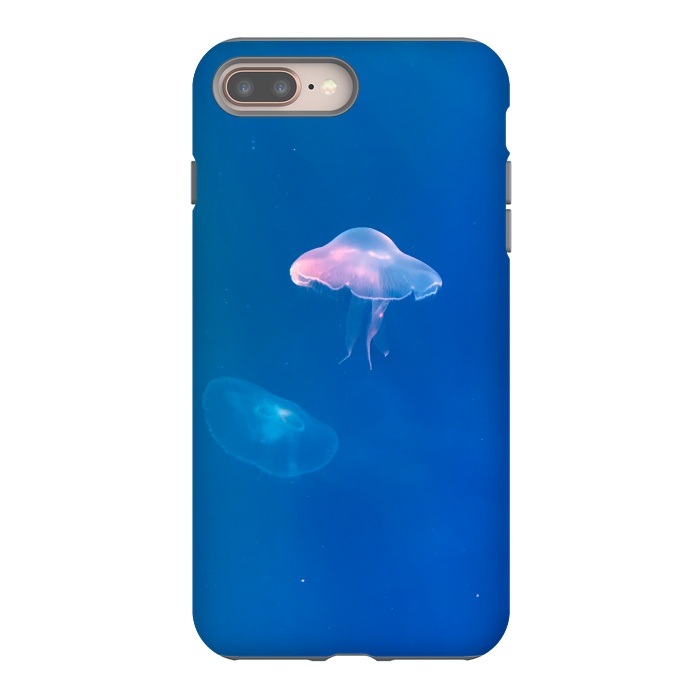 iPhone 7 plus StrongFit White Jellyfish in Blue Water by Winston