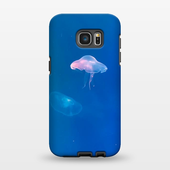 Galaxy S7 EDGE StrongFit White Jellyfish in Blue Water by Winston