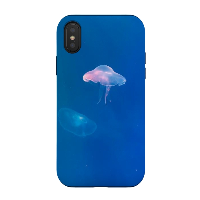 iPhone Xs / X StrongFit White Jellyfish in Blue Water by Winston