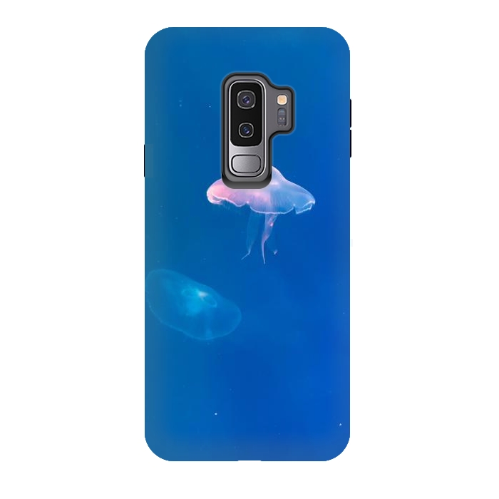 Galaxy S9 plus StrongFit White Jellyfish in Blue Water by Winston