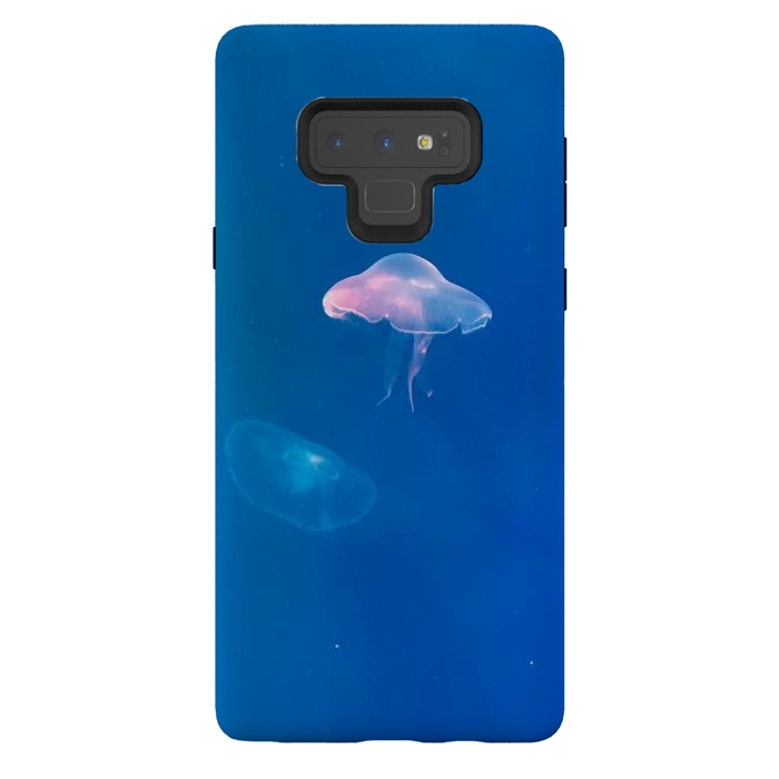 Galaxy Note 9 StrongFit White Jellyfish in Blue Water by Winston