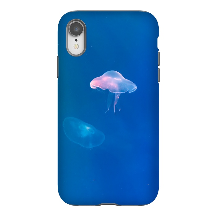 iPhone Xr StrongFit White Jellyfish in Blue Water by Winston
