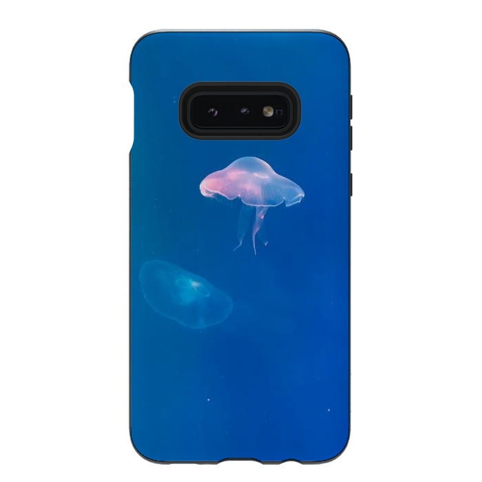 Galaxy S10e StrongFit White Jellyfish in Blue Water by Winston