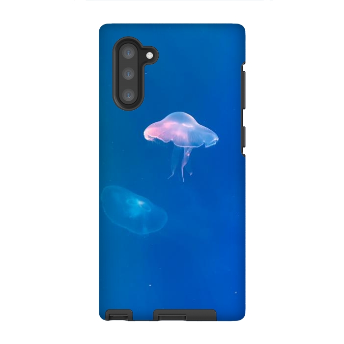 Galaxy Note 10 StrongFit White Jellyfish in Blue Water by Winston