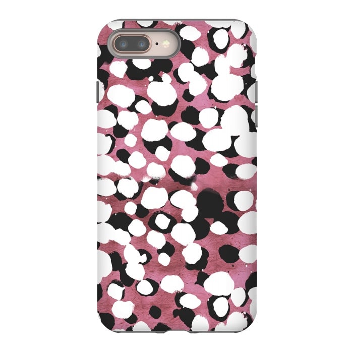 iPhone 7 plus StrongFit Ink spots on metallic pink stone by Oana 