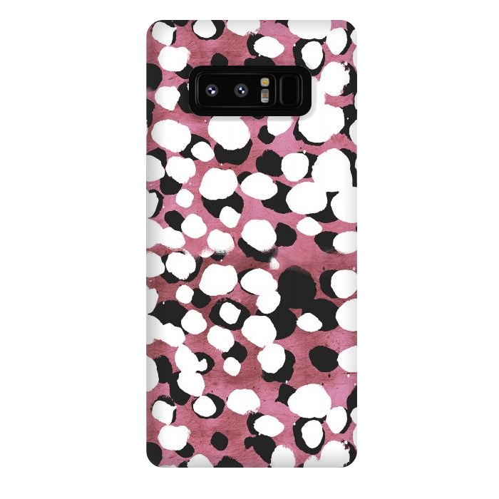 Galaxy Note 8 StrongFit Ink spots on metallic pink stone by Oana 