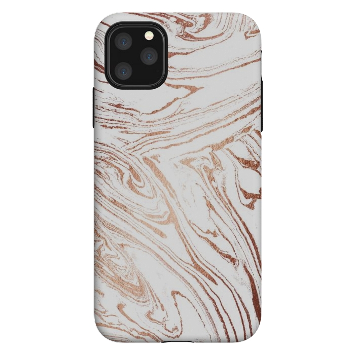 iPhone 11 Pro Max StrongFit White marble with rose gold details by Oana 