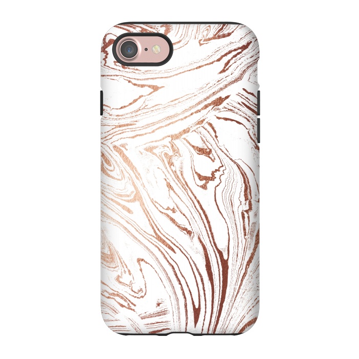 iPhone 7 StrongFit White marble with rose gold details by Oana 