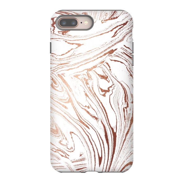 iPhone 7 plus StrongFit White marble with rose gold details by Oana 