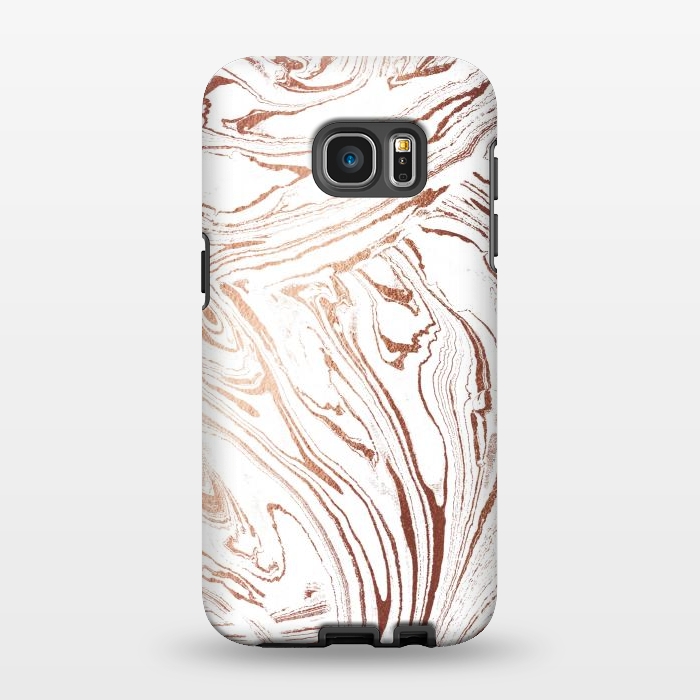 Galaxy S7 EDGE StrongFit White marble with rose gold details by Oana 