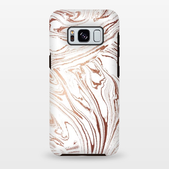 Galaxy S8 plus StrongFit White marble with rose gold details by Oana 