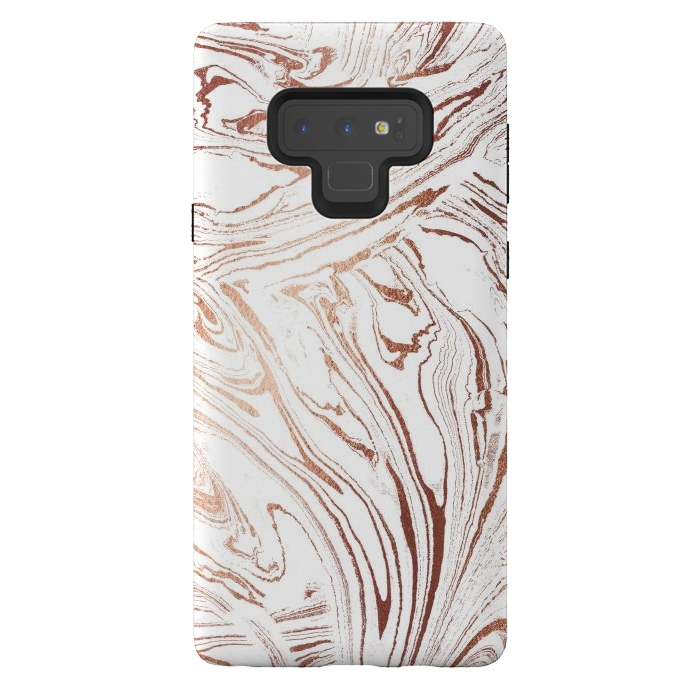 Galaxy Note 9 StrongFit White marble with rose gold details by Oana 
