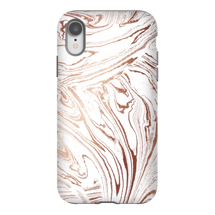 iPhone Xr StrongFit White marble with rose gold details by Oana 