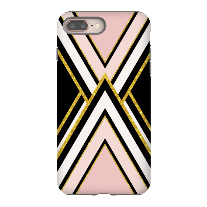 iPhone 7 plus StrongFit Pink gold geometric by Jms