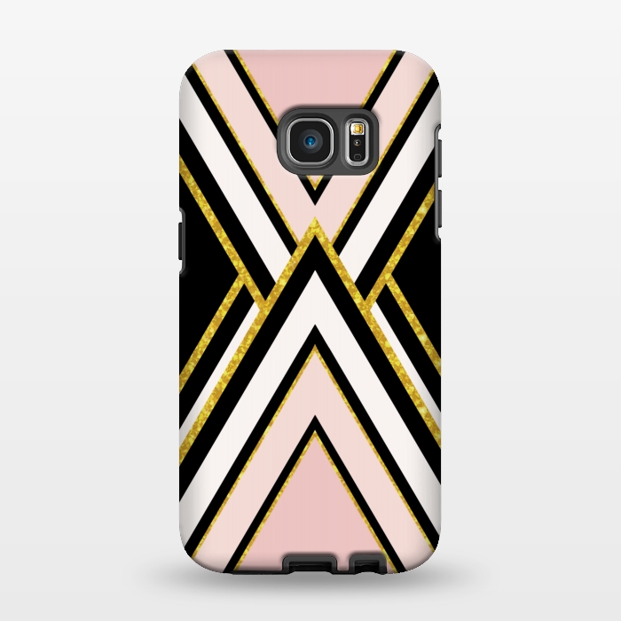 Galaxy S7 EDGE StrongFit Pink gold geometric by Jms