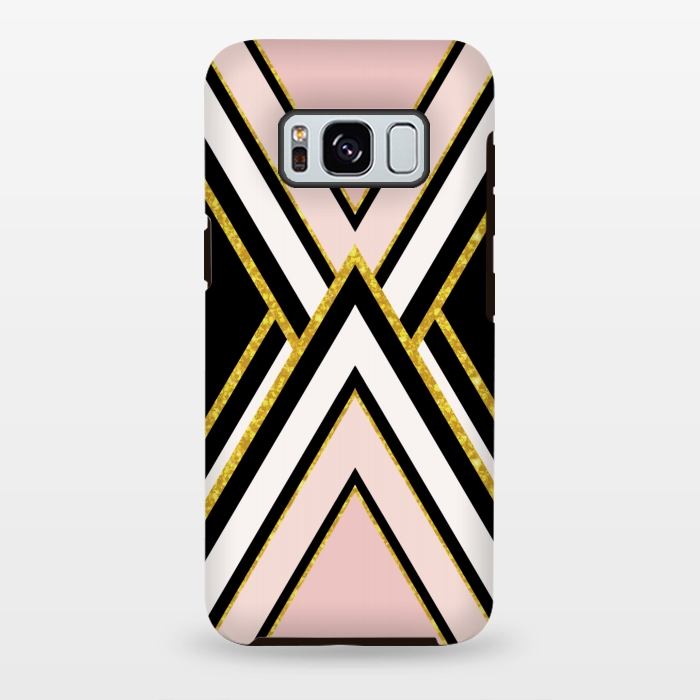 Galaxy S8 plus StrongFit Pink gold geometric by Jms