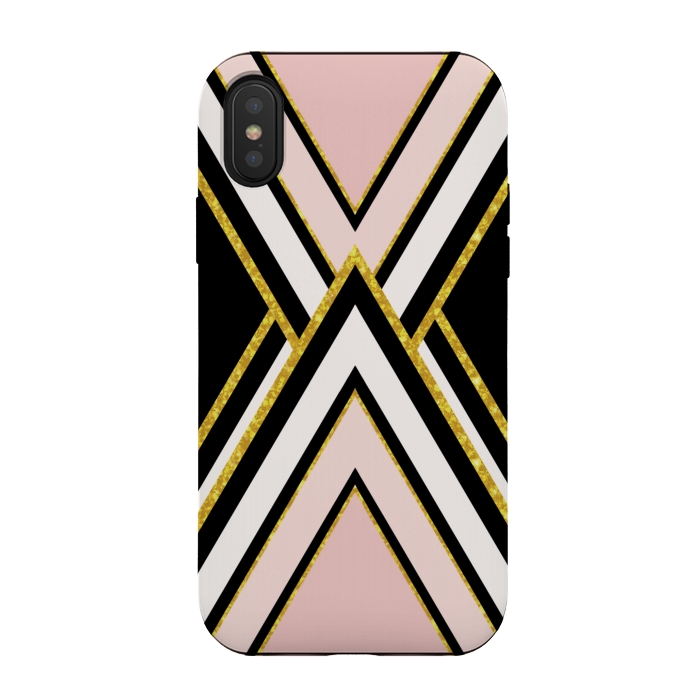 iPhone Xs / X StrongFit Pink gold geometric by Jms