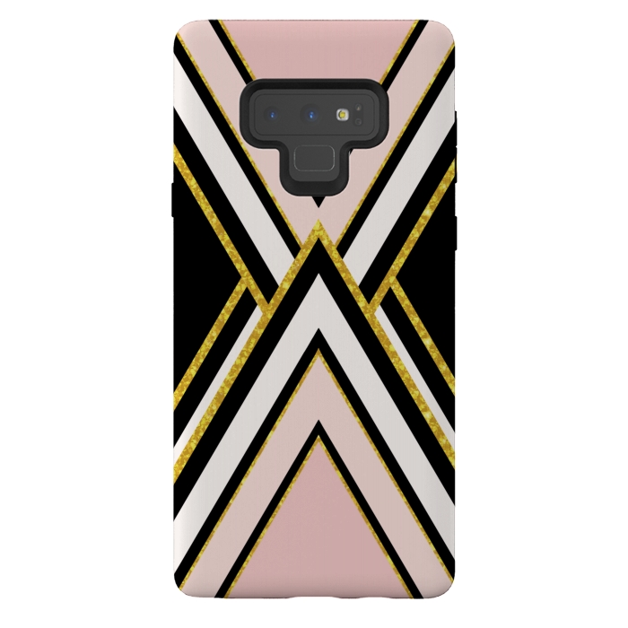 Galaxy Note 9 StrongFit Pink gold geometric by Jms