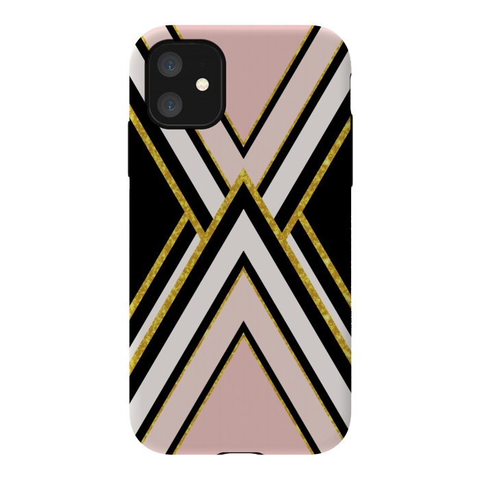 iPhone 11 StrongFit Pink gold geometric by Jms
