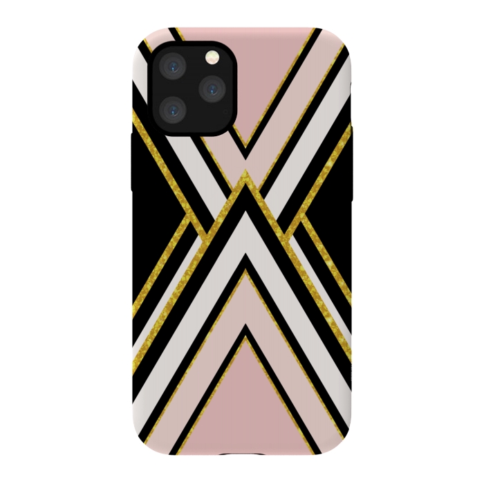 iPhone 11 Pro StrongFit Pink gold geometric by Jms