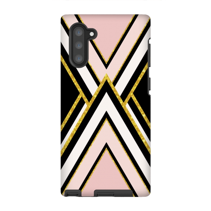 Galaxy Note 10 StrongFit Pink gold geometric by Jms