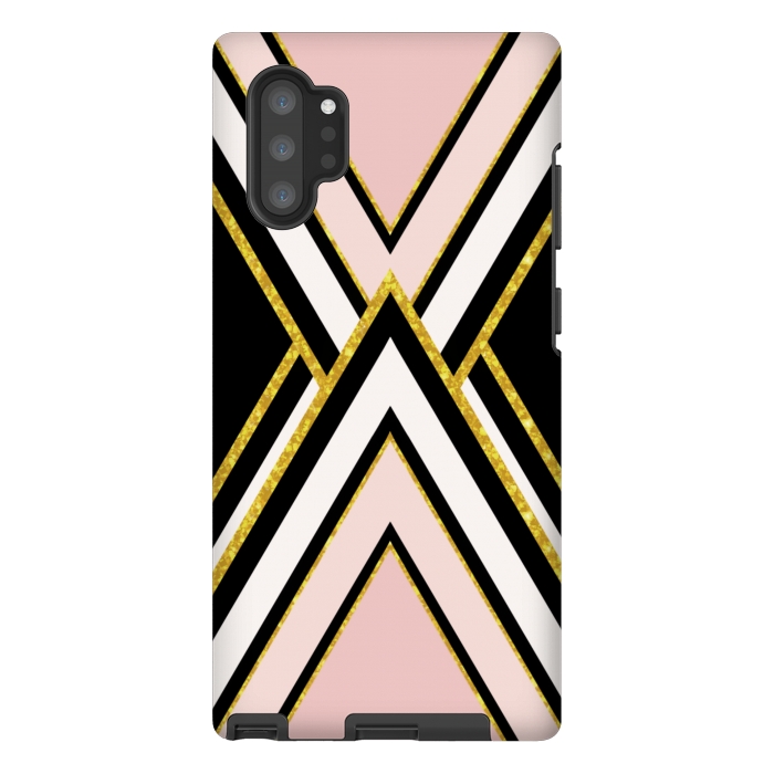 Galaxy Note 10 plus StrongFit Pink gold geometric by Jms