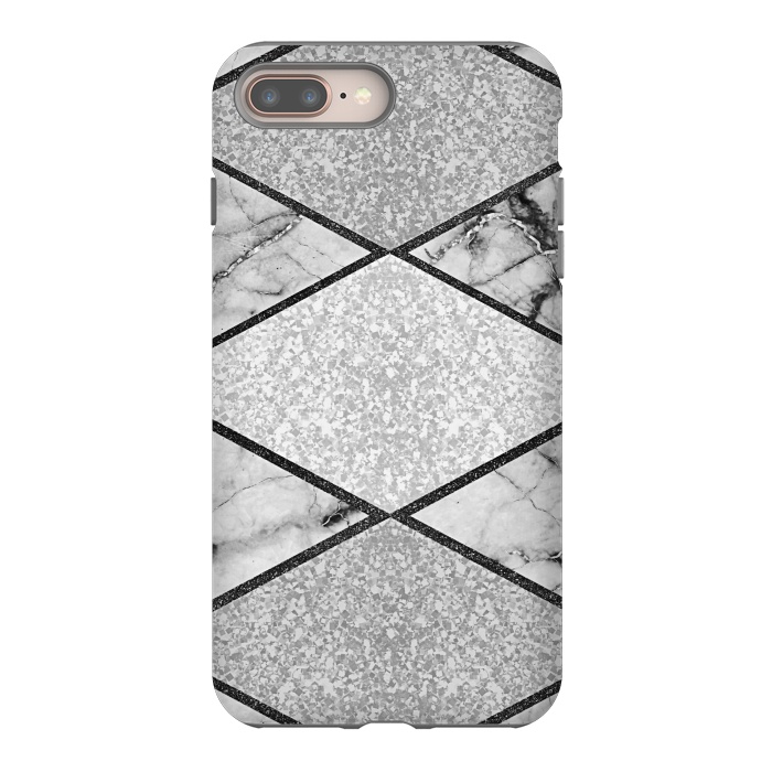 iPhone 7 plus StrongFit Silver glitters marble by Jms