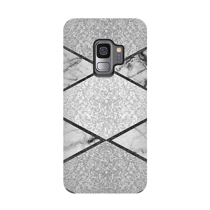 Galaxy S9 StrongFit Silver glitters marble by Jms