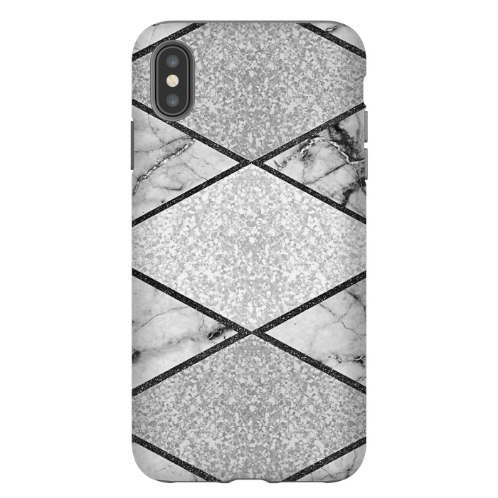 iPhone Xs Max StrongFit Silver glitters marble by Jms