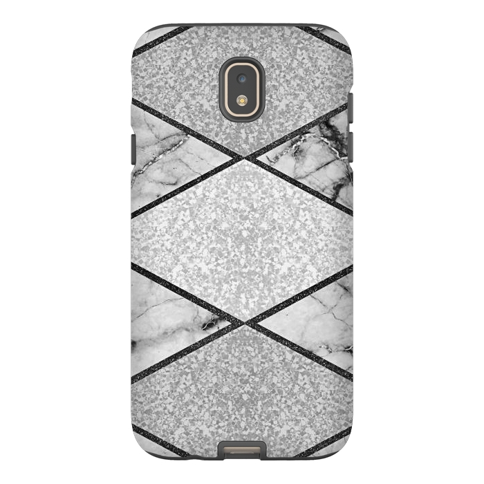 Galaxy J7 StrongFit Silver glitters marble by Jms
