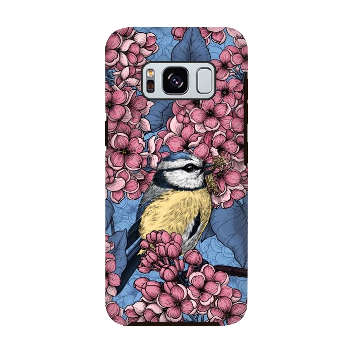 Galaxy S8 StrongFit Tit bird in the lilac garden by Katerina Kirilova