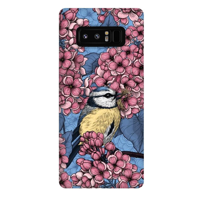 Galaxy Note 8 StrongFit Tit bird in the lilac garden by Katerina Kirilova