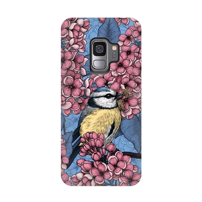 Galaxy S9 StrongFit Tit bird in the lilac garden by Katerina Kirilova
