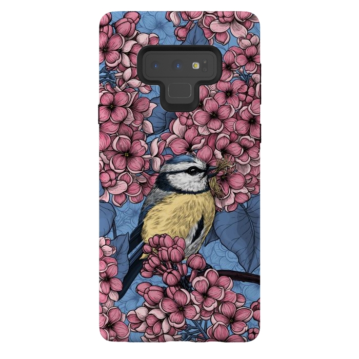 Galaxy Note 9 StrongFit Tit bird in the lilac garden by Katerina Kirilova