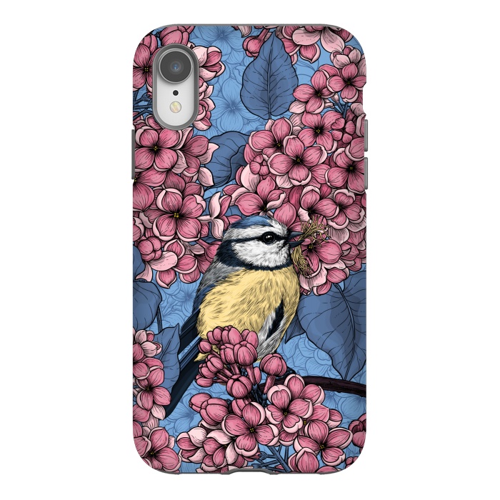 iPhone Xr StrongFit Tit bird in the lilac garden by Katerina Kirilova