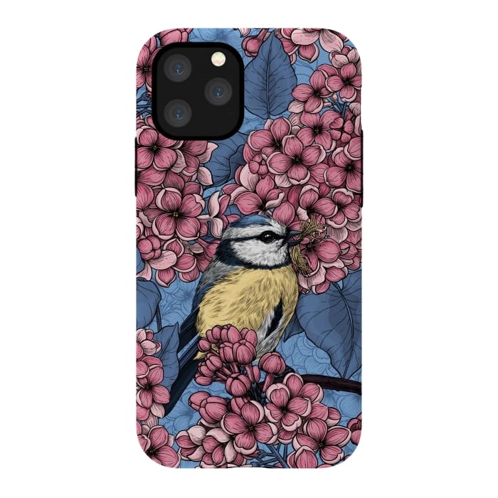 iPhone 11 Pro StrongFit Tit bird in the lilac garden by Katerina Kirilova