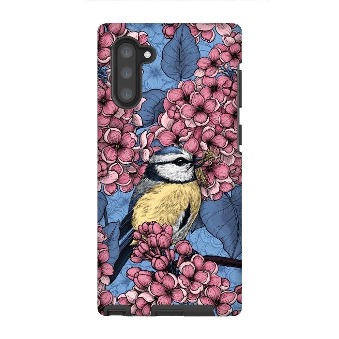 Galaxy Note 10 StrongFit Tit bird in the lilac garden by Katerina Kirilova