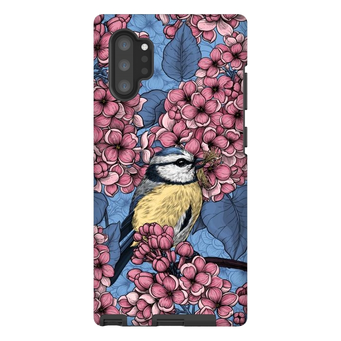 Galaxy Note 10 plus StrongFit Tit bird in the lilac garden by Katerina Kirilova
