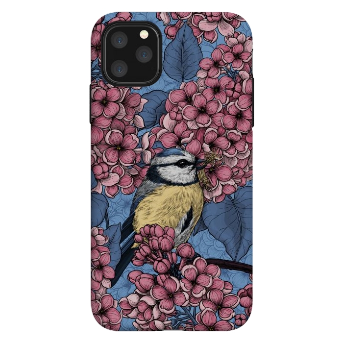 iPhone 11 Pro Max StrongFit Tit bird in the lilac garden by Katerina Kirilova