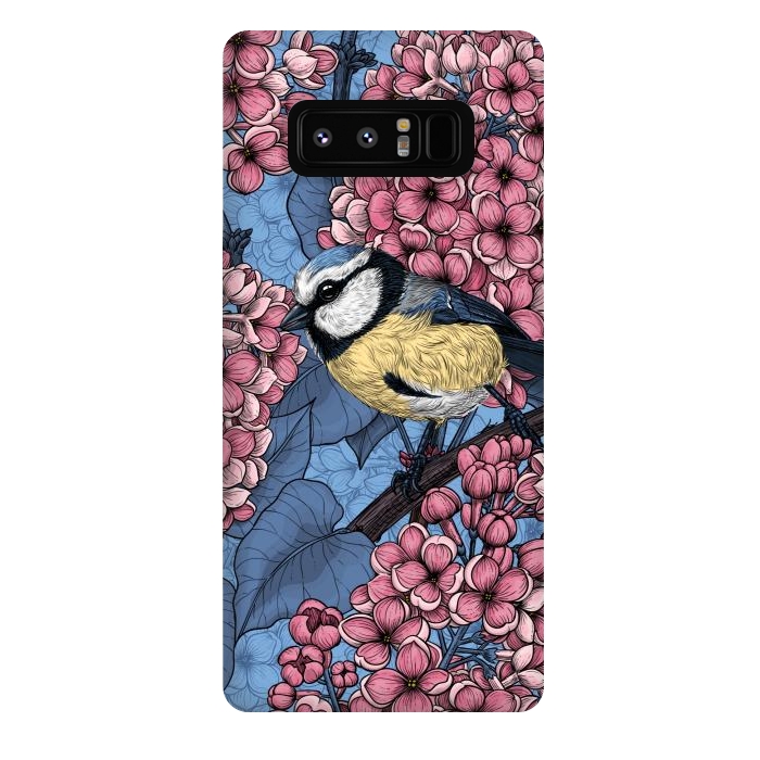 Galaxy Note 8 StrongFit Tit bird in the lilac garden 2 by Katerina Kirilova