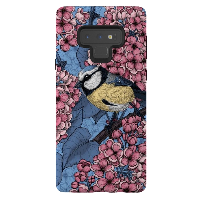 Galaxy Note 9 StrongFit Tit bird in the lilac garden 2 by Katerina Kirilova
