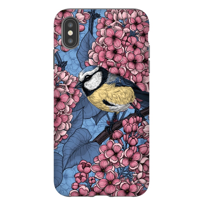 iPhone Xs Max StrongFit Tit bird in the lilac garden 2 by Katerina Kirilova