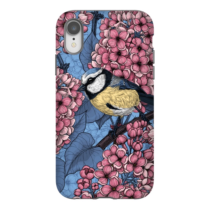 iPhone Xr StrongFit Tit bird in the lilac garden 2 by Katerina Kirilova