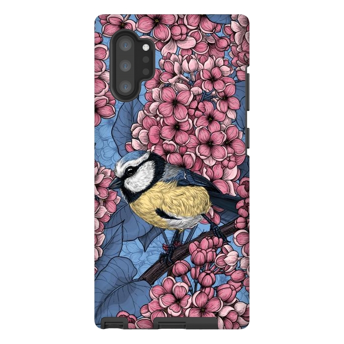 Galaxy Note 10 plus StrongFit Tit bird in the lilac garden 2 by Katerina Kirilova